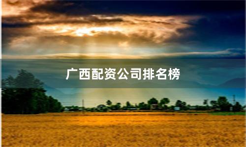 广西配资公司排名榜